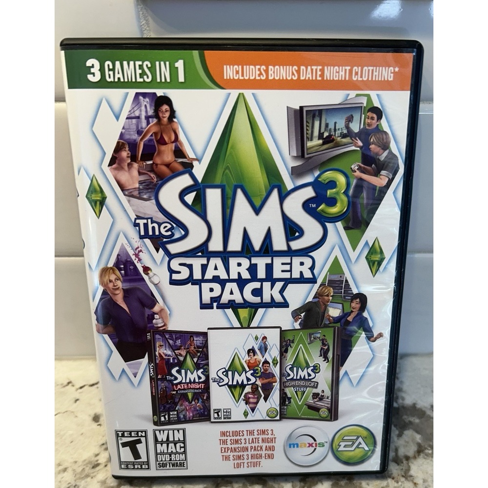 The Sims 3 Starter Pack - 3 Discs PC/Mac - DVD-ROM - VG Complete